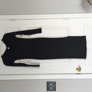 Ribbed long sleeve body con dress